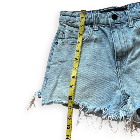Alexander Wang Denim Jean Bite Short Shorts Distressed Size 24 Cotton Blue - Picture 3 of 9